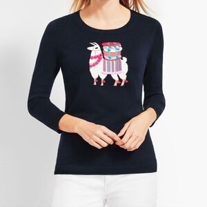 NWT Talbots Llama Sweater Embellished Cotton Blend Size 3X Petite